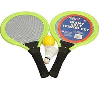 A2Z 4 Kids Giant Soft Tennis & Badminton Racket Set with Ball & Shuttlecock Lightweight Foam Mesh Garden Outdoor Sports Game for Boys & Girls Age 3+ Beginner Training Toy Green Orange