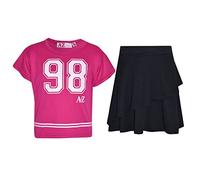 A2Z 4 Kids Girl Tops Kid Comic Graffiti #Love Paris NYC #Selfie Crop Top T-Shirt - New 98 Pink Top Fril Skirt 11-12