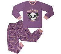 A2Z 4 Kids Girls 2 Piece PJS Set Panda Animal Dreamer Lounge Suit - PJS 201 Dreamer Lilac_3-4
