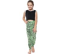 A2Z 4 Kids Girls Ali Baba Style Leopard Harem Trouser Trendy Leggings Pants Age 5-13 Years Neon Green