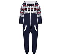 A2Z 4 Kids Girls And Boys Fleece Onesie - Aztec Onesie 001 Navy 11-12.