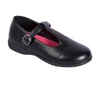 A2Z 4 Kids Girls Back to School T-BAR Strap Buckle - SCH Shoes AZ376904 Black 9 UK Ch