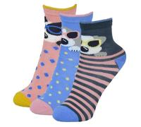 A2Z 4 Kids Girls Bamboo Dog and Unicorn Animal Socks Pack of 3 Classic Comfortable - Socks AZ537 Dog 3 Pack 7-10