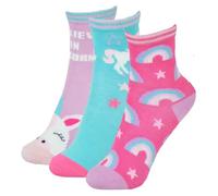 A2Z 4 Kids Girls Bamboo Dog and Unicorn Animal Socks Pack of 3 Classic Comfortable - Socks AZ537 Unicorn 3 Pack 2-3