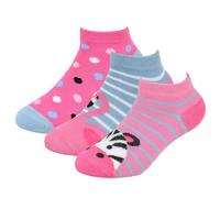 A2Z 4 Kids Girls Bamboo Heel and Toe Trainer Socks Pack of 3 Classic Comfortable - Socks AZ337 Animal 3 Pack 3-6