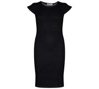 A2Z 4 Kids Girls Bodycon Midi Dress Short Sleeve Long Length Plain - Midi Dress Denim Black 5-6