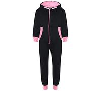 A2Z 4 Kids Girls Boys A2Z Onesie One Piece Contrast Fleece Hoodie All in One Jumpsuit - Onesie 350 Baby Pink 13