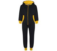 A2Z 4 Kids Girls Boys A2Z Onesie One Piece Contrast Fleece Hoodie All in One Jumpsuit - Onesie 350 Yellow 7-8