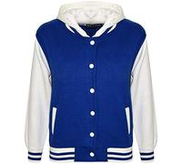 A2Z 4 Kids Girls Boys B.B Hooded Plain Jacket Varsity Classic Baseball Style Lightweight Comfortable - B.B Plain Hooded Jacket Royal 2-3
