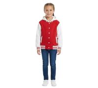 A2Z 4 Kids Girls Boys - B.B Plain Hooded Jacket Red 7-8