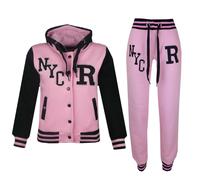 A2Z 4 Kids Girls Boys Baseball Tracksuit NYC FOX Hoodie With Bottom Jogger 2-13Y