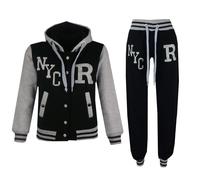 A2Z 4 Kids Girls Boys Baseball Tracksuit NYC FOX Hoodie With Bottom Jogger 2-13Y