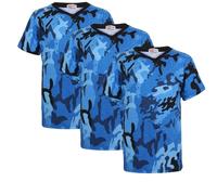 A2Z 4 Kids Girls Boys Basic Pack of 3 T-Shirt Back to School Short Sleeve - Basic T Shirt 3 Pack Camo Blue 11-12