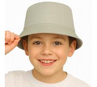 A2Z 4 Kids Girls Boys Bucket Hat 100% Cotton Foldable Summer Sun - Hat Bucket 1464 Stone 7-10 Yrs
