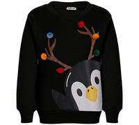 A2Z 4 Kids Girls Boys Christmas Cute Penguin Face Comfortable - Jumper Penguin Black 2-3