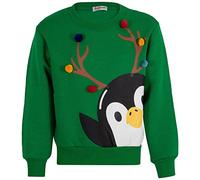 A2Z 4 Kids Girls Boys Christmas Cute Penguin Face Comfortable - Jumper Penguin Green 9-10