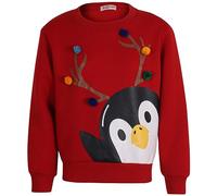 A2Z 4 Kids Girls Boys Christmas Cute Penguin Face Comfortable - Jumper Penguin Red 2-3