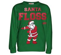 A2Z 4 Kids Girls Boys Christmas Jumper Pullover Sweatshirt - Jumper Santa Floss Green 9-10