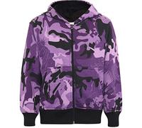 A2Z 4 Kids Girls Boys Classic Plain Tie Dye Print Full Zip Up Hooded Zipper Top Jacket - Zipper Camo Purple 9-10
