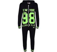 A2Z 4 Kids Girls Boys Cotton Onesie New York 98 Athletic Pyjamas - Cotton Onesie N Y Black & Green 11-12
