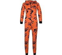 A2Z 4 Kids Girls Boys Cotton Onesie Skull Cross Bone Print Pyjamas - Cotton Onesie Skull Neon Orange 13