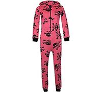 A2Z 4 Kids Girls Boys Cotton Onesie Skull Cross Bone Print Pyjamas - Cotton Onesie Skull Neon Pink 13