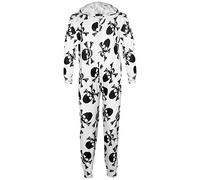 A2Z 4 Kids Girls Boys Cotton Onesie Skull Cross Bone Print Pyjamas - Cotton Onesie Skull White 9-10