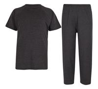 A2Z 4 Kids Girls Boys Cotton Raglan Sleeves Plain 2 Piece Pyjamas Set - PJS Plain 229 Charcoal 5-6