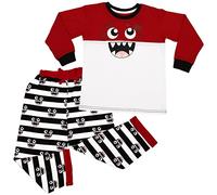 A2Z 4 Kids Girls Boys Cute Monster Children PJs 2 Piece Cotton Set Lounge Suit - PJS 159 Red 3-4