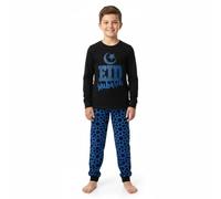 A2Z 4 Kids Girls Boys Eid Cotton Outfit - PJS Eid Black & Blue 9-10