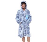 A2Z 4 Kids Girls Boys Fleece Luxury Sherpa Hooded Dressing Gown Game Over Print - Robe 131 Game Navy._2-3