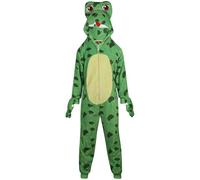 A2Z 4 Kids Girls Boys Frog Costume Soft Plush Fleece Jumpsuits - E.Soft Frog Onesie 5-6