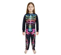 A2Z 4 Kids Girls Boys Halloween Skeleton Costume Onesie Jumpsuit All in One Kids Spooky Party Fancy Dress - Skeleton Costume 12-14