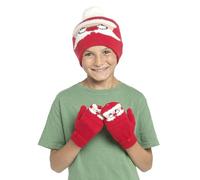 A2Z 4 Kids Girls Boys Hat Novelty Christmas Rudolph Santa Mitten Hats - Hat KH901 Santa A One Size