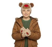 A2Z 4 Kids Girls Boys Hat Novelty Christmas Rudolph Santa Mitten Hats Set Durable Stylish Winter Warm Cozy Comfortable Beanie Caps Knitted Xmas Gloves Sets