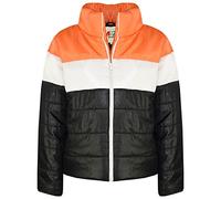 A2Z 4 Kids Girls Boys Jackets Contrast Panel Padded Quilted Puffer Bubble - Jacket 544 Black Orange 9-10