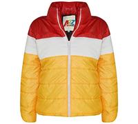 A2Z 4 Kids Girls Boys Jackets Contrast Panel Padded Quilted Puffer Bubble - Jacket 544 Yellow Red 7-8