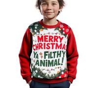 A2Z 4 Kids Girls Boys Merry Christmas Ya Filthy Animal Jumper Comfortable - Jumper Ya Filthy 775 Red 9-10