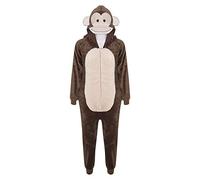 A2Z 4 Kids Girls Boys Monkey Costume Jumpsuits Soft Plush Fleece Playsuit Kids Animal Hooded - E.Soft Monkey 3-4