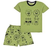 A2Z 4 Kids Girls Boys Monster Pyjamas PJs 2 Piece Cotton Set Lounge Suit - PJS 173 S Monster Lime 9-10