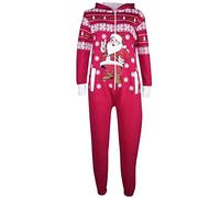 A2Z 4 Kids Girls Boys Novelty Christmas Santa Print - Xmas Onesie Santa Pink 7-8