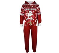 A2Z 4 Kids Girls Boys Novelty Christmas Santa Print - Xmas Onesie Santa Red 7-8