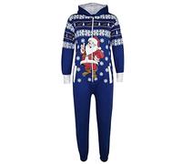 A2Z 4 Kids Girls Boys Novelty Christmas Santa Print - Xmas Onesie Santa Royal 7-8