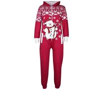 A2Z 4 Kids Girls Boys Novelty Christmas Snowman Fleece - Xmas Onesie Snowman Pink 7-8