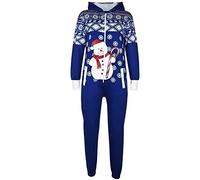 A2Z 4 Kids Girls Boys Novelty Christmas Snowman Fleece - Xmas Onesie Snowman Royal 9-10