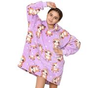 A2Z 4 Kids Girls Boys Oversized Hoodie Animal Blanket Super Soft Warm Fleece - Snuggle 926 Sloth Lilac Kids Short