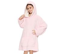 A2Z 4 Kids Girls Boys Oversized Hoodie Snuggle Blanket Super Soft Fleece - Snuggle 951 Baby Pink One Size