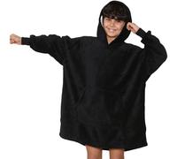 A2Z 4 Kids Girls Boys Oversized Hoodie Snuggle One Size Warmth Sherpa Fleece Lining - Snuggle 958 Black Kids One Size