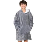 A2Z 4 Kids Girls Boys Oversized Hoodie Snuggle One Size Warmth Sherpa Fleece Lining - Snuggle 958 Grey Kids One Size