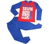 A2Z 4 Kids Girls Boys Pajamas Eat Sleep Selfie Repeat - PJS Selfie SL126 Red & Royal 2-3